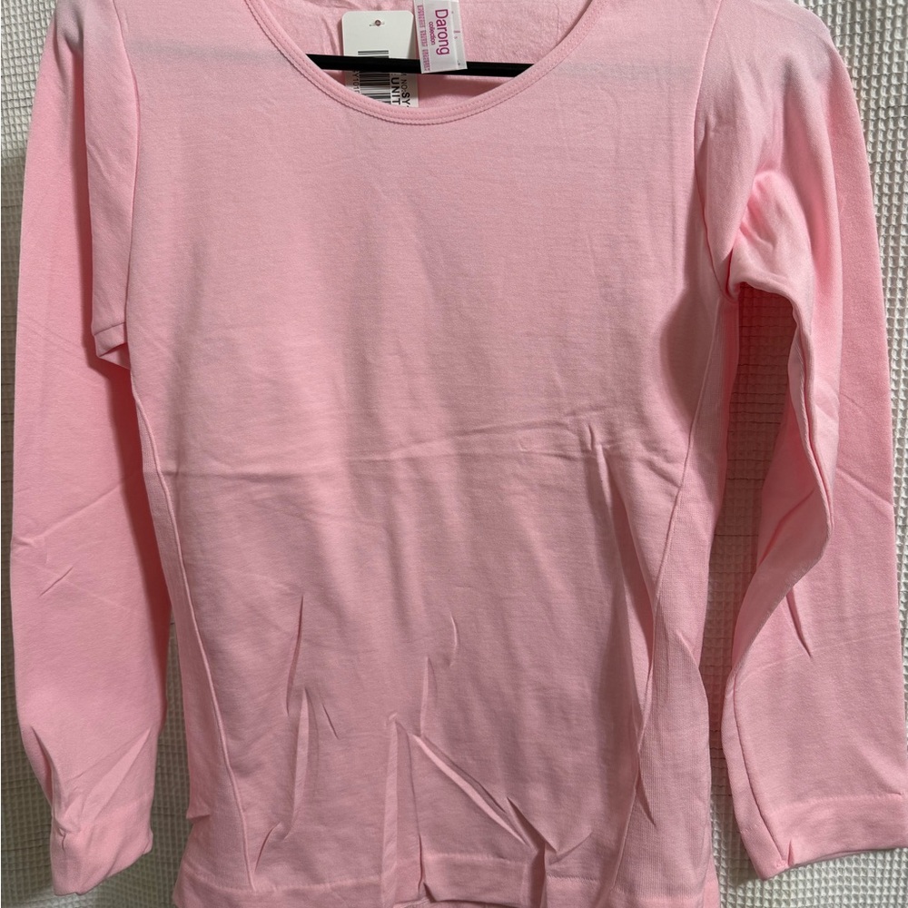 Light Pink Thermal Long Sleeve fleece lined